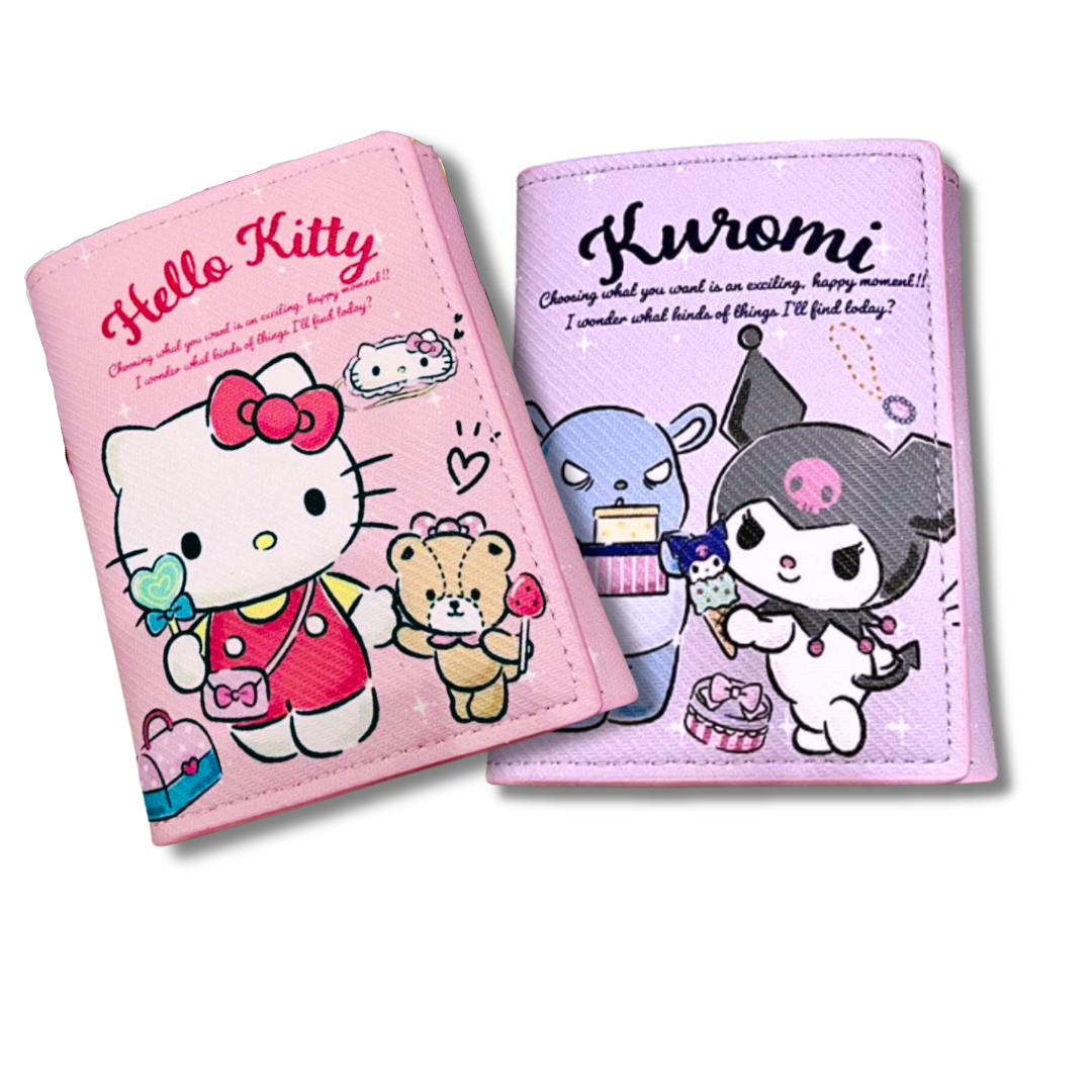 Hell0 Kitty & Kurom1 Tri-fold Wallet