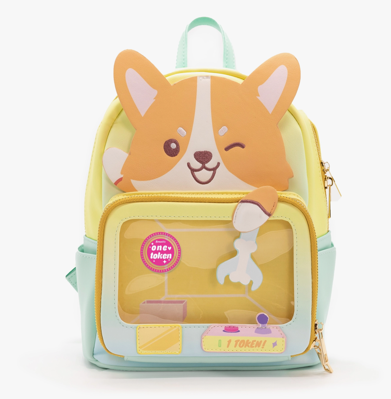 Claw Machine Pin Collector Backpack-Sunshine Corgi