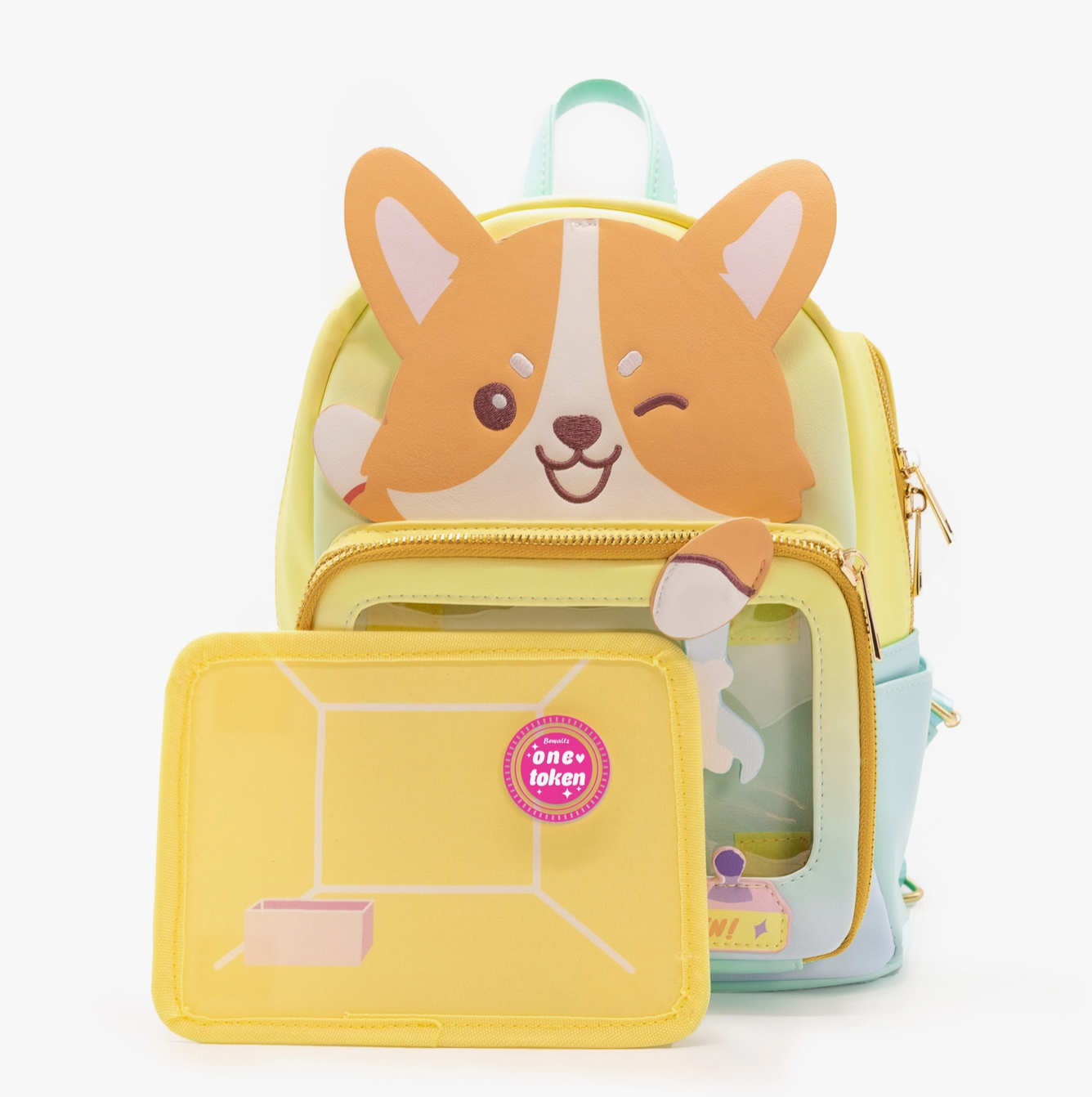 Claw Machine Pin Collector Backpack-Sunshine Corgi