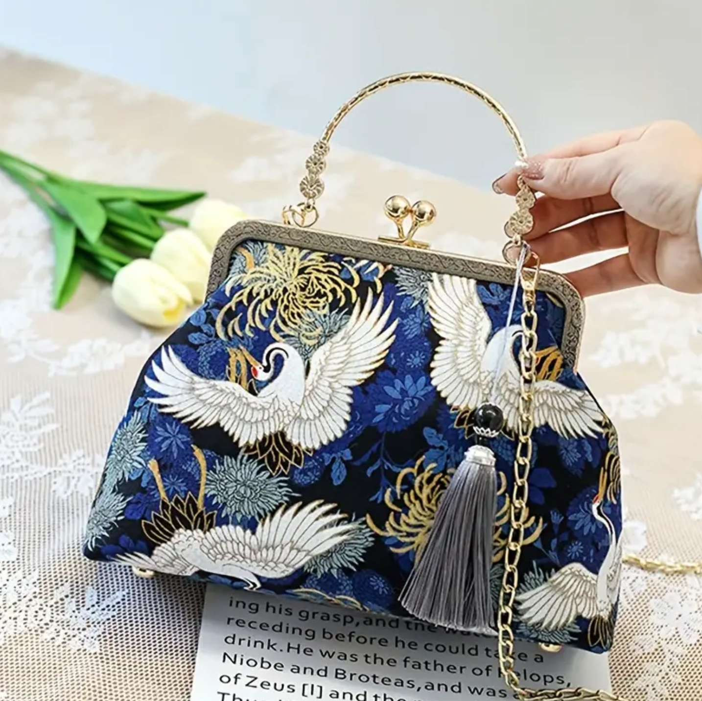 Crane Kiss-Lock Bag