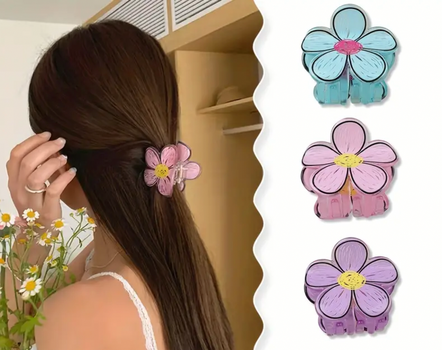 Crayon Flower Hair Claw