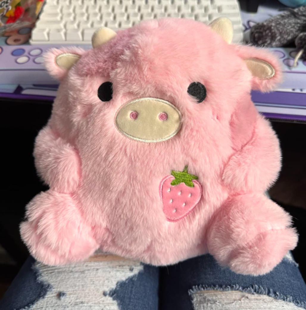 Strawberry Milk Cow Plushie