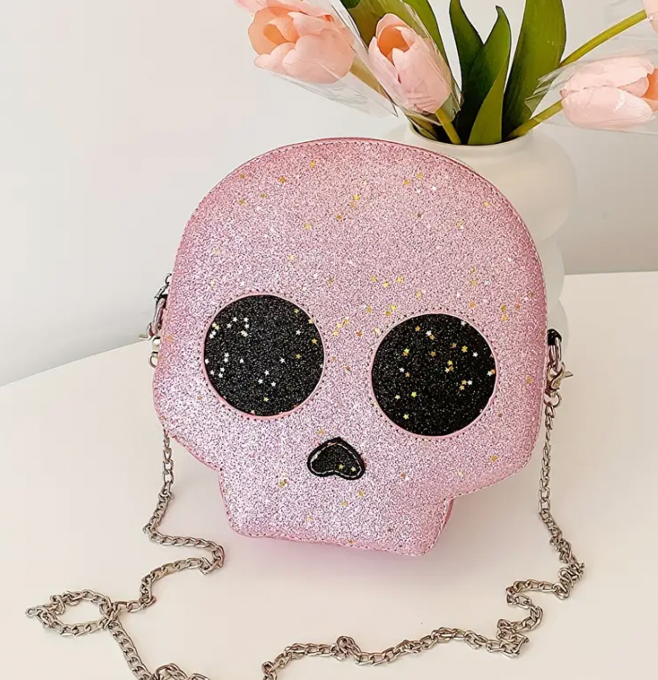 Glitter Cute Skull Crossbody