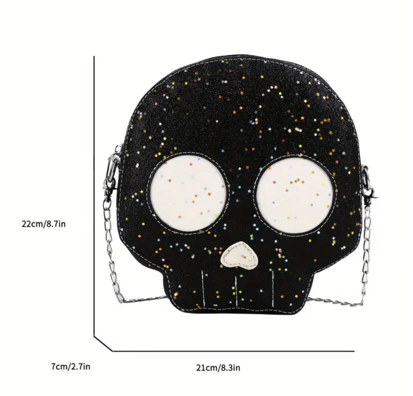 Glitter Cute Skull Crossbody