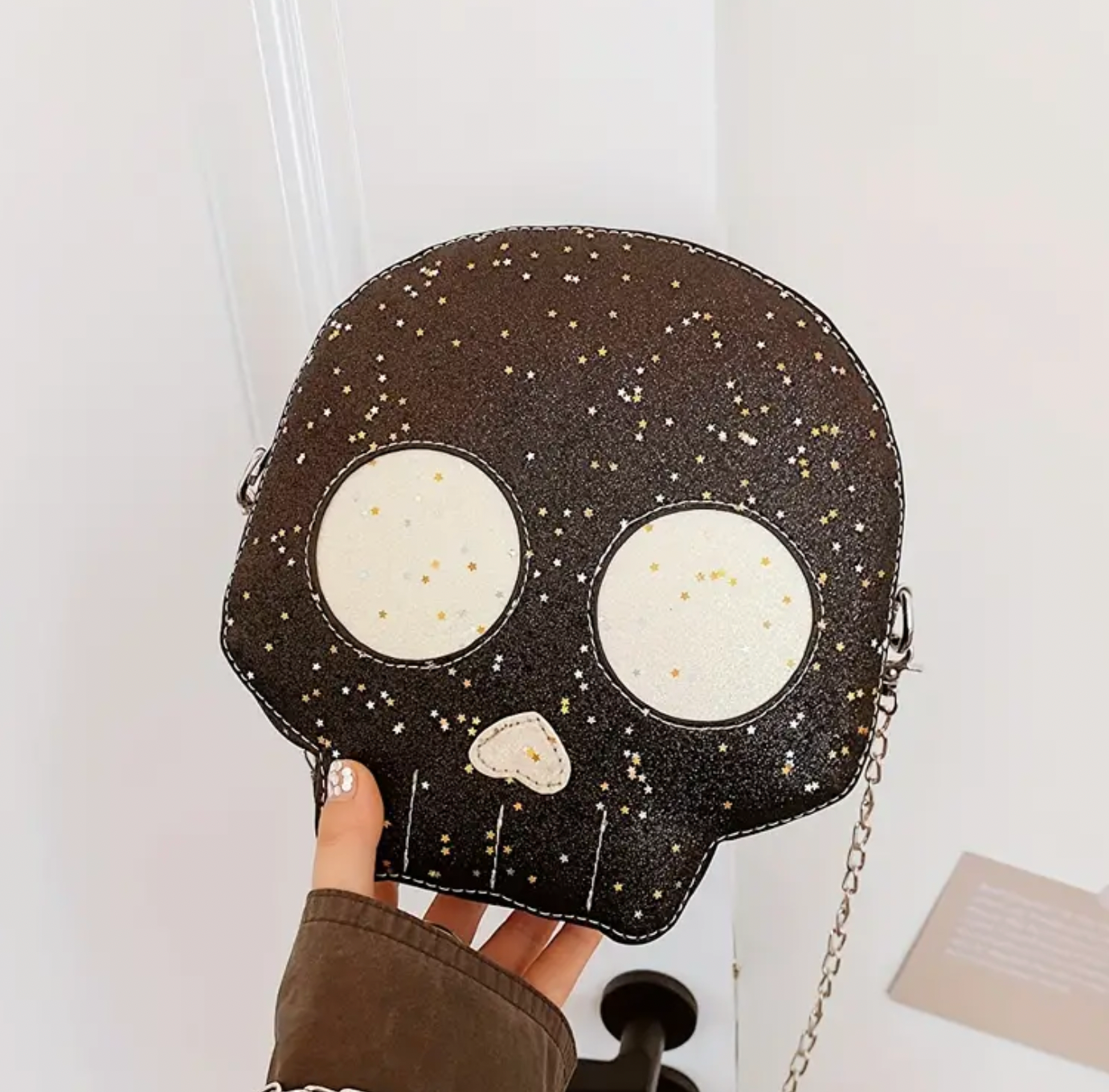 Glitter Cute Skull Crossbody