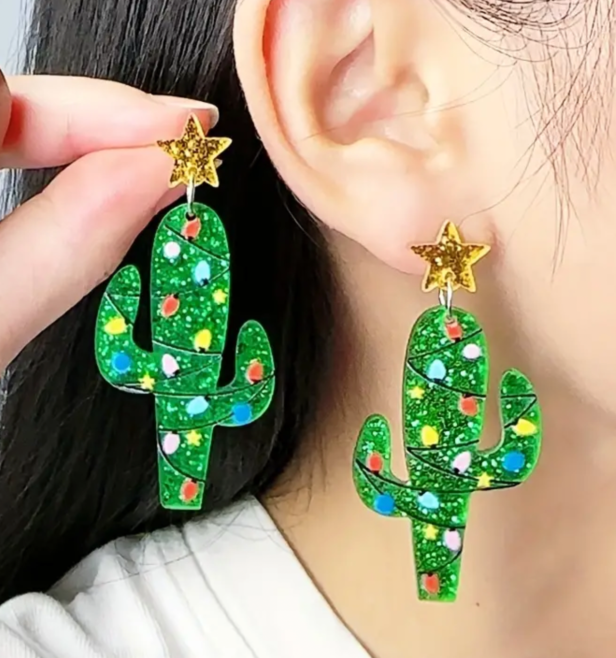 Christmas Cactus Earrings