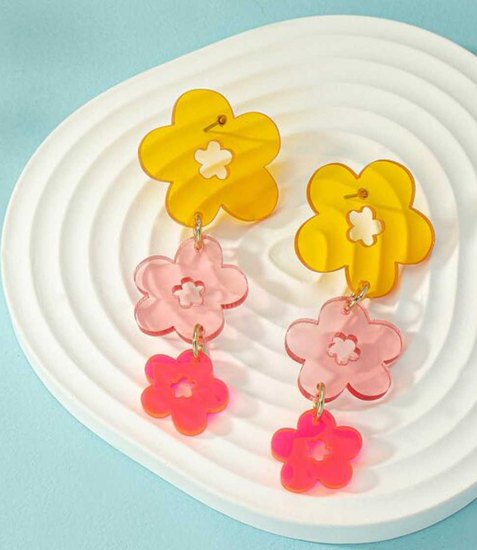 Retro Flower Drop Earrings