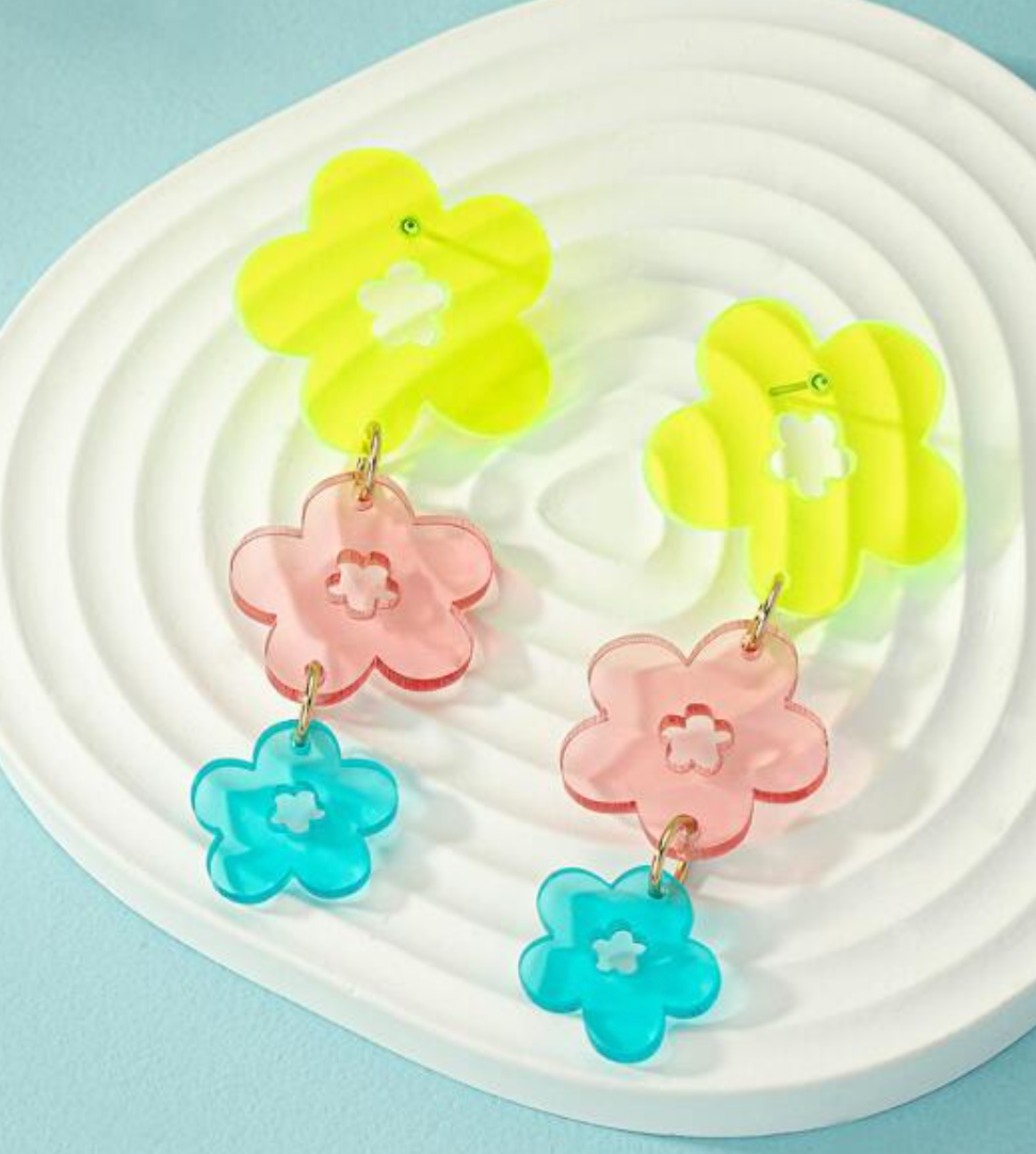 Retro Flower Drop Earrings