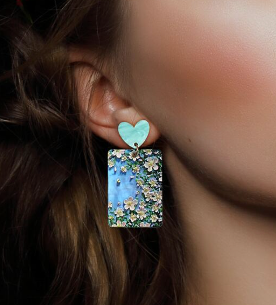 Flower Painting Earrings