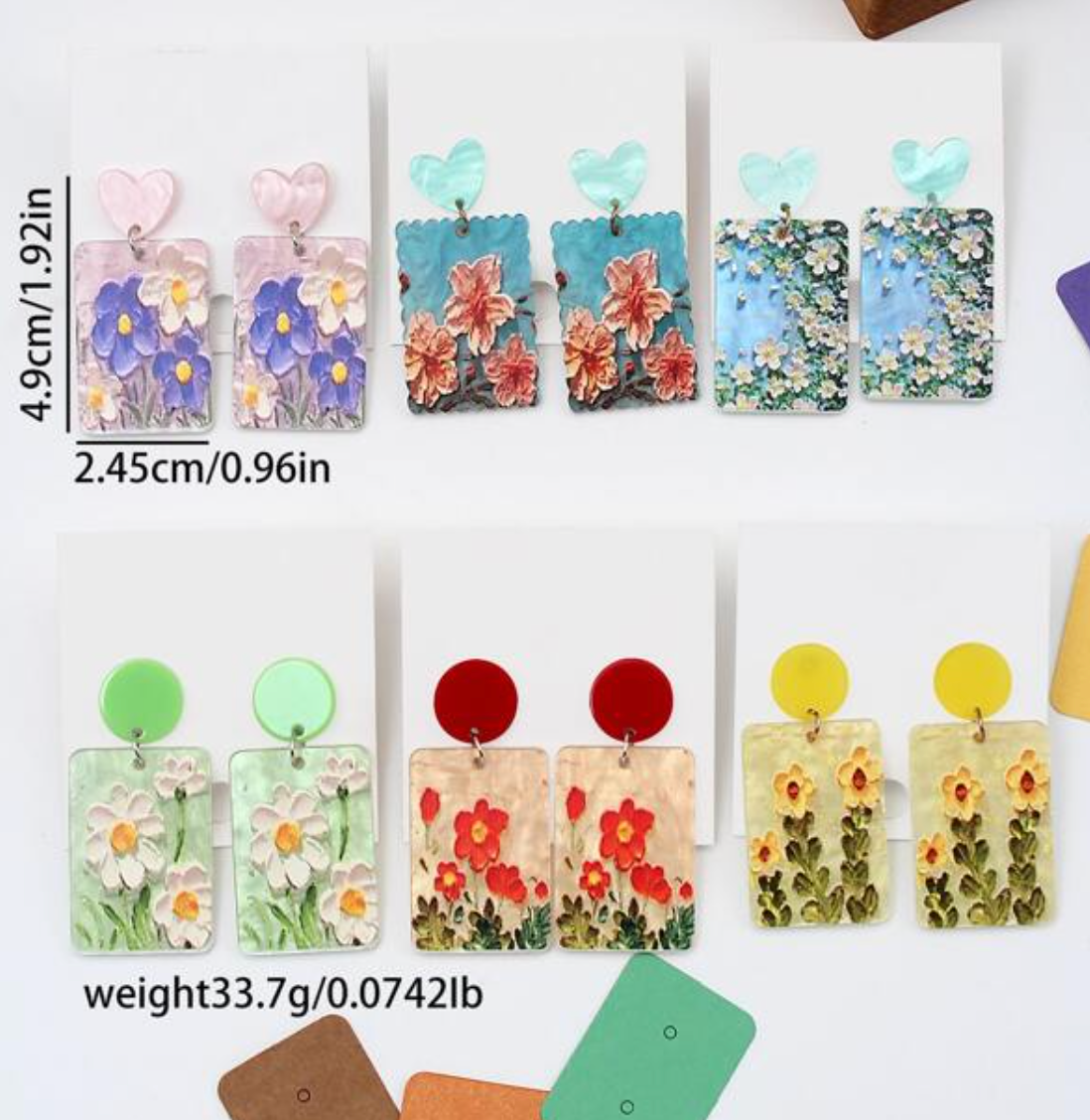 Flower Painting Earrings