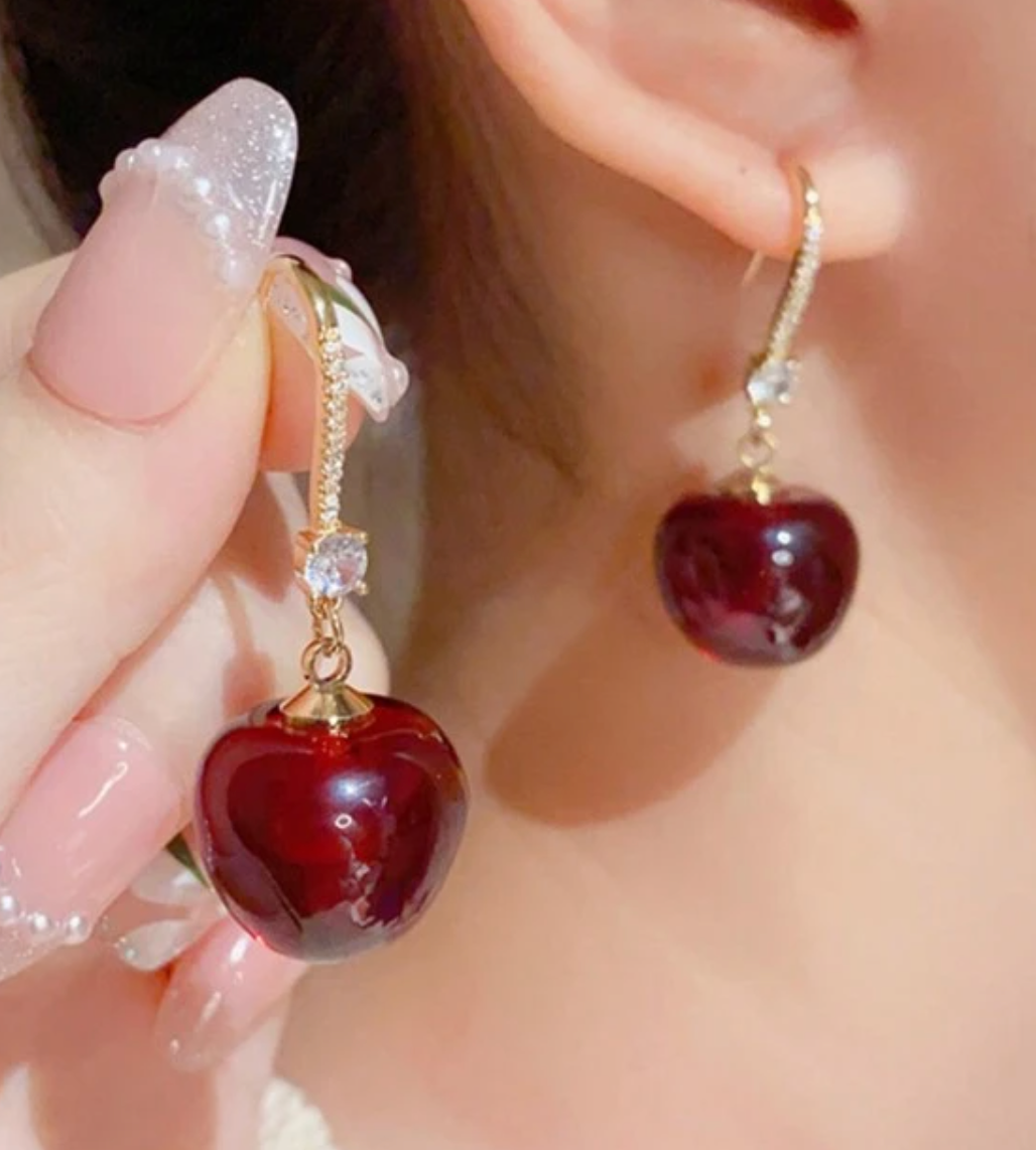 Cherry Drop Earrings