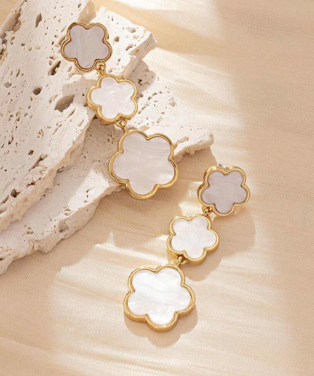 Flower Shape Drop Earrings