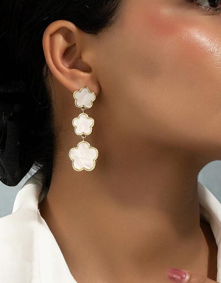 Flower Shape Drop Earrings