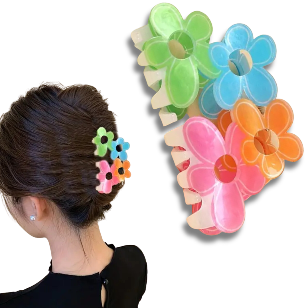 Cute Colorful Flowers Hair Claw