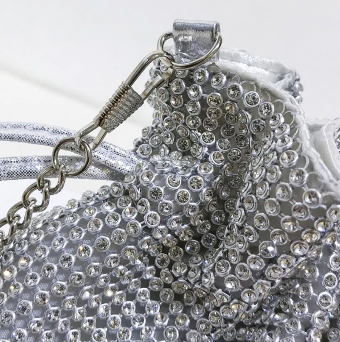 Mini Rhinestone Bucket Bag
