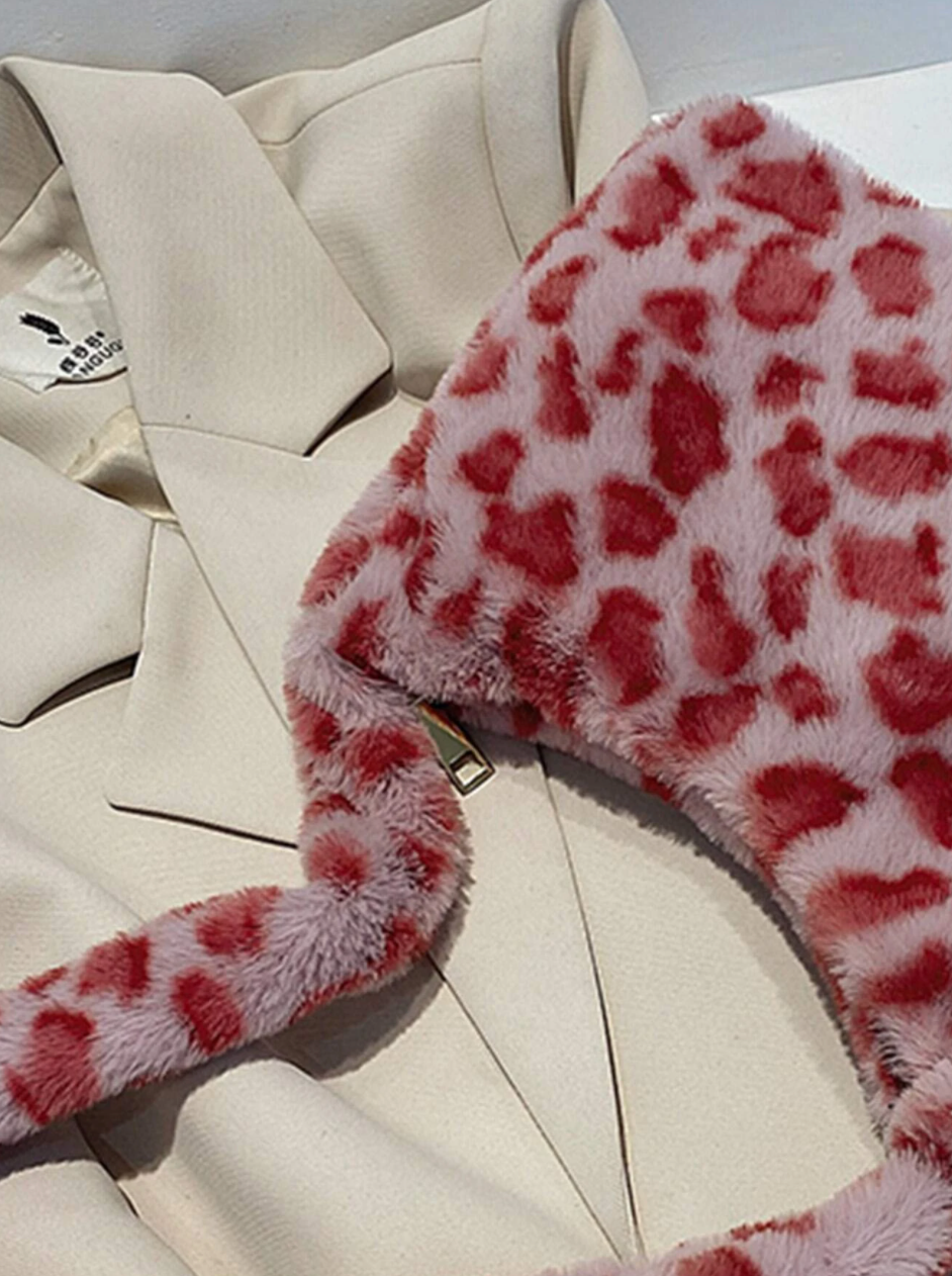 Fuzzy Pink Leopard Print