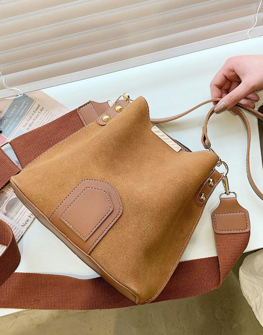 Suede Style Bucket Bag