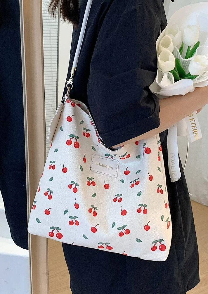 Kawaii Cherry Jam Bucket Bag for Women Designer Purses and