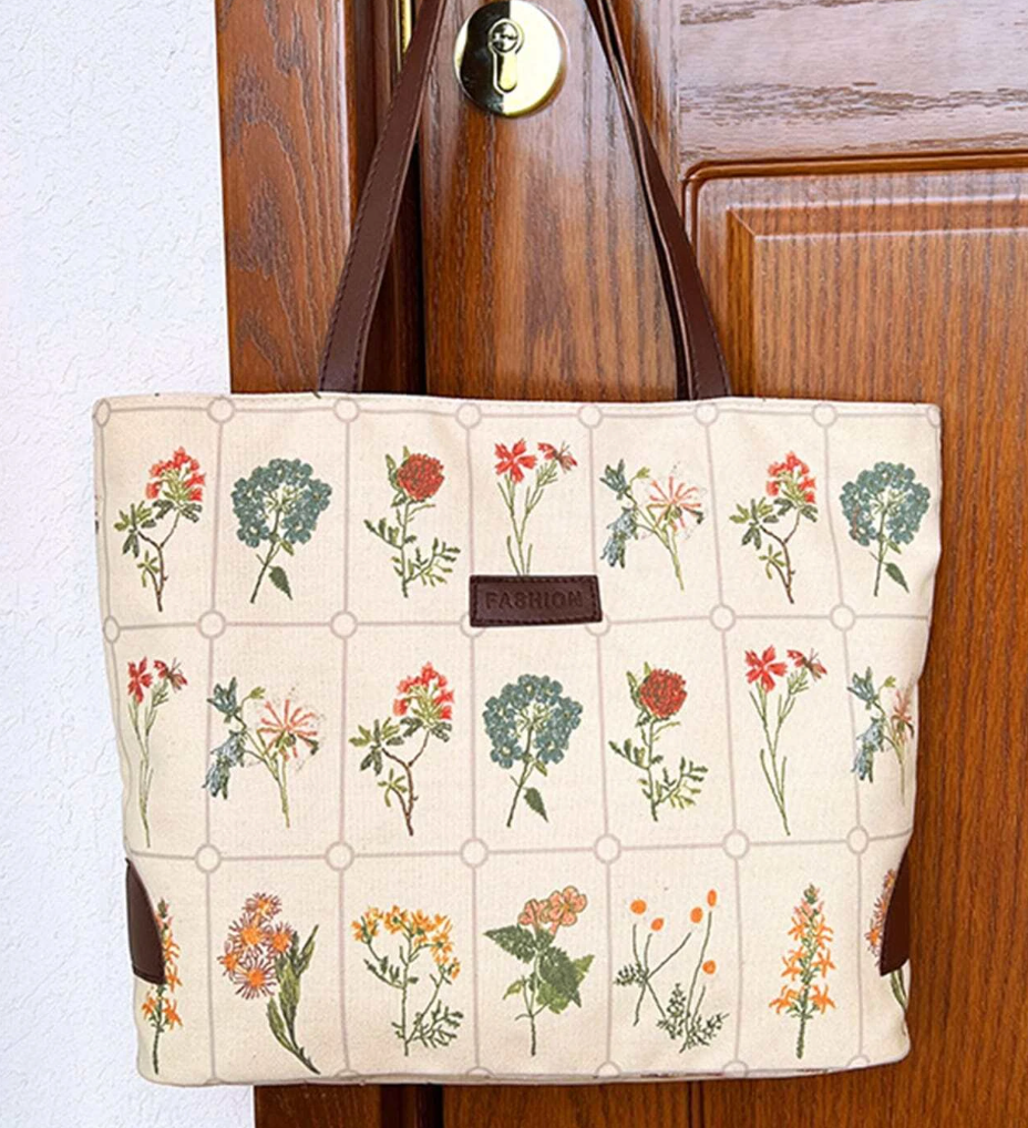 Large Floral Print Tote