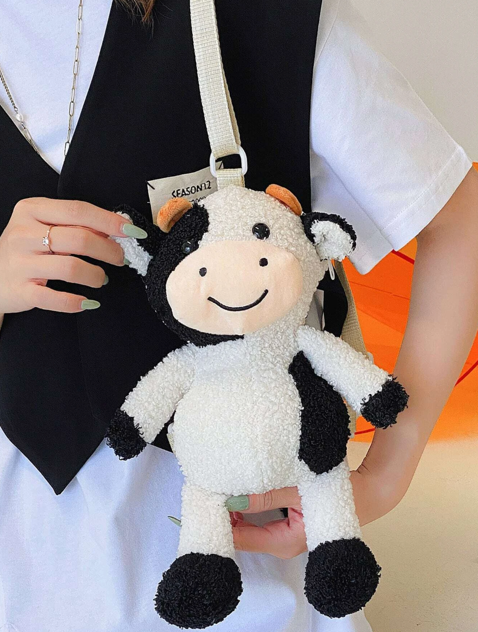 Cute Cow Plushy Crossbody
