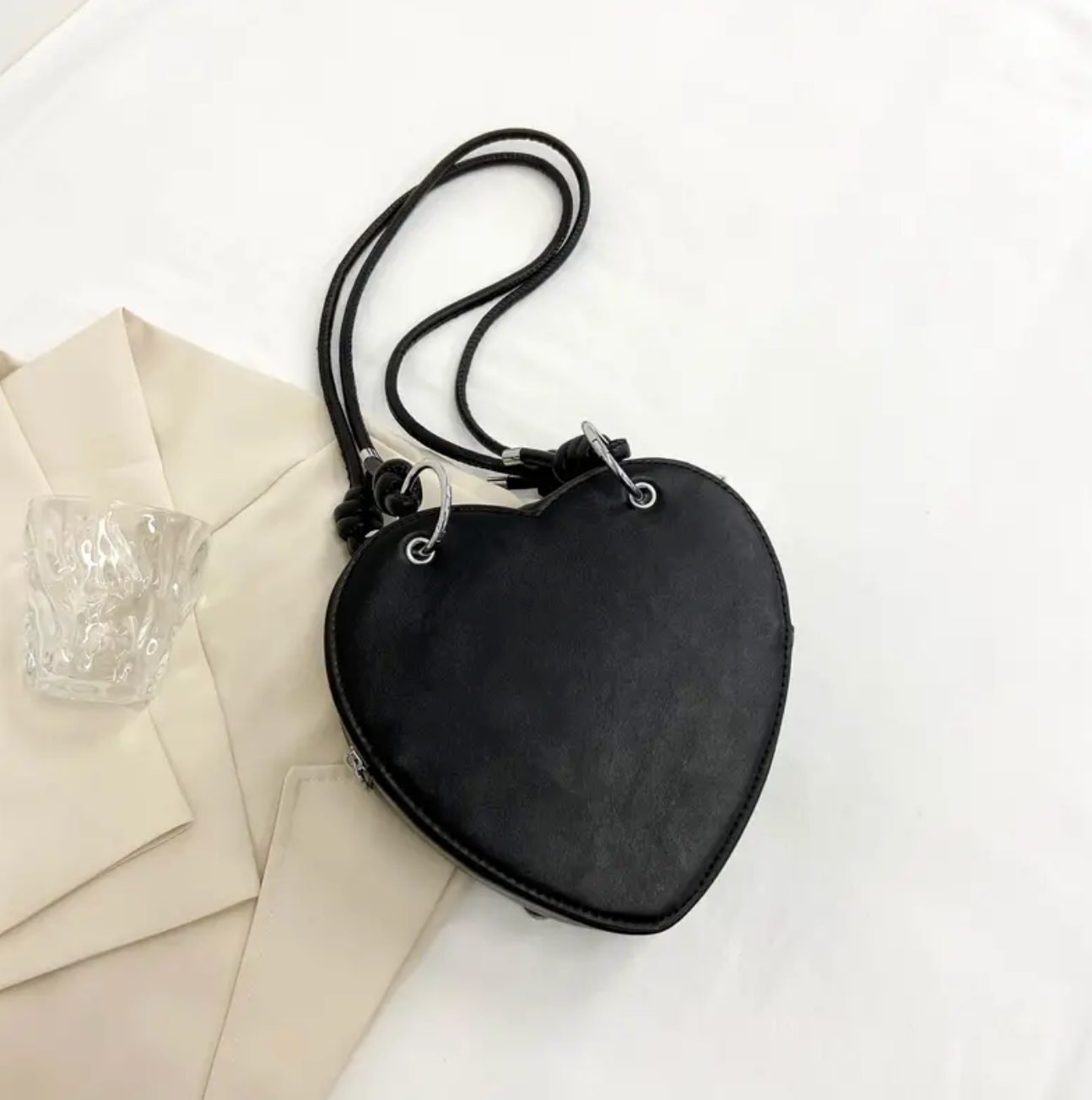 Melt My Heart Shoulder Purse Black