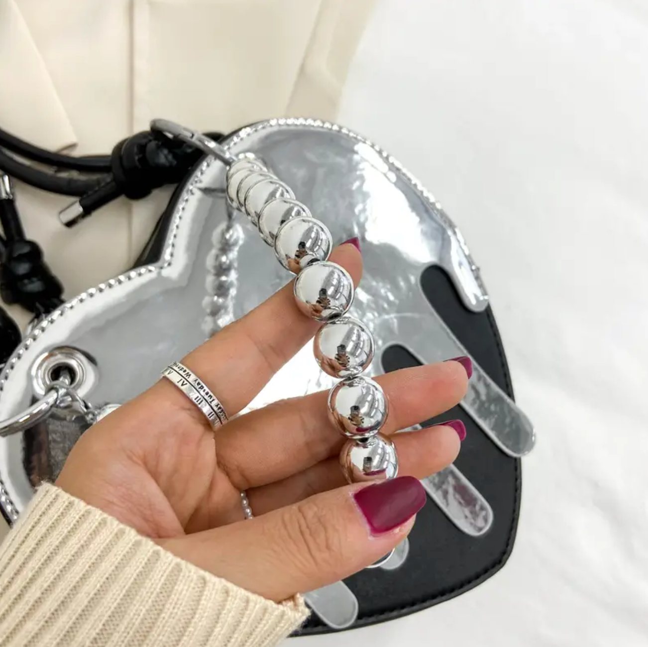 Melt My Heart Shoulder Purse Black