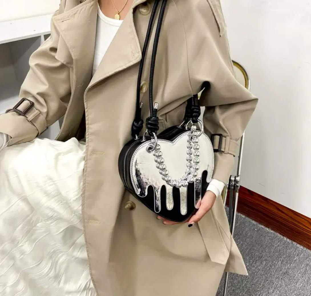 Melt My Heart Shoulder Purse Black