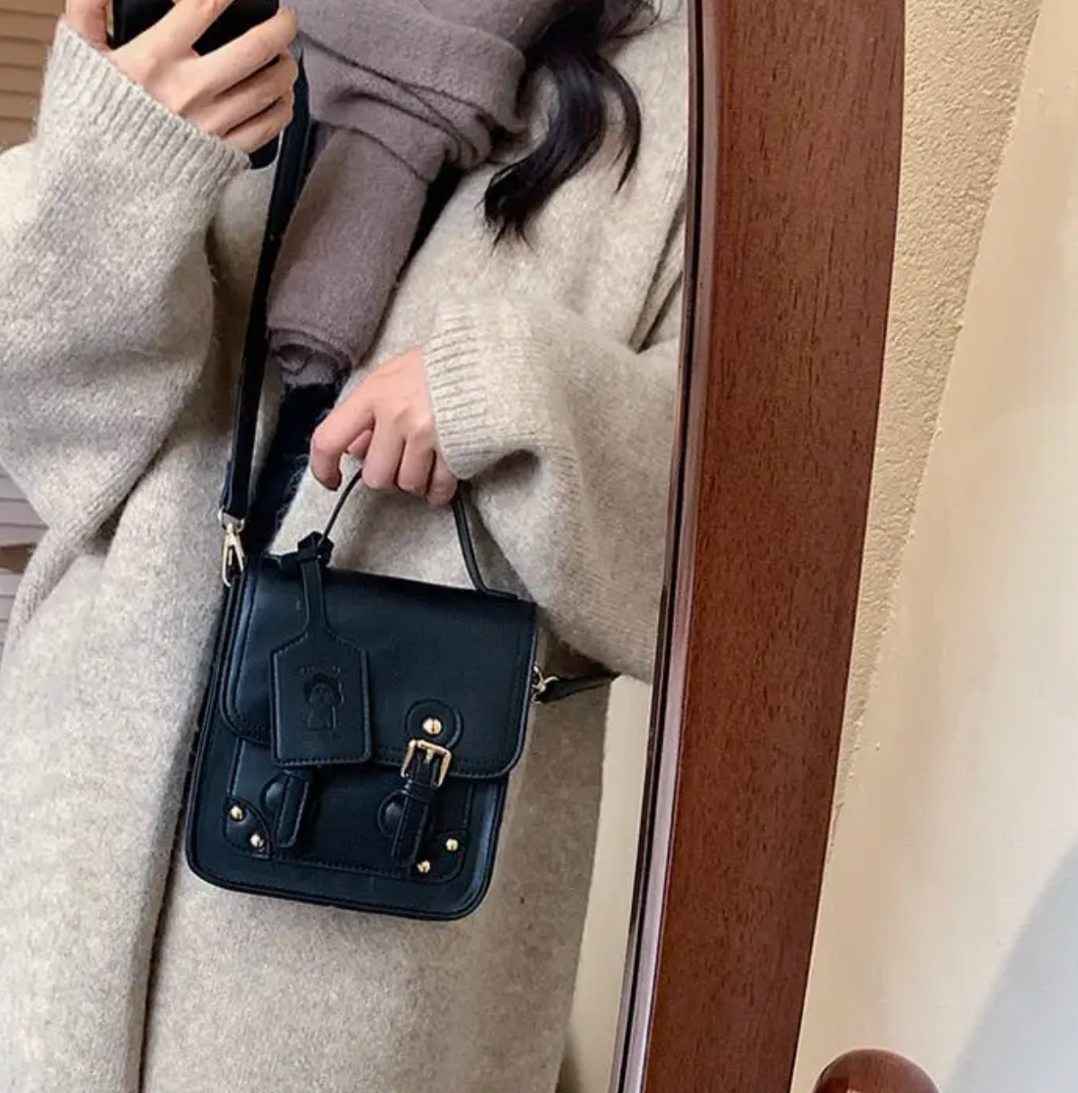 Oxford Style Crossbody Black