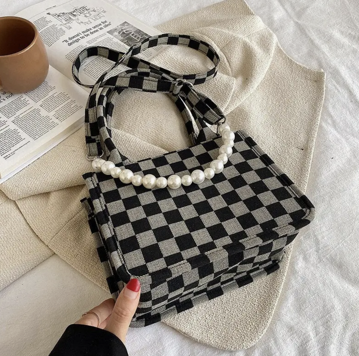 Checkered Medium Tote
