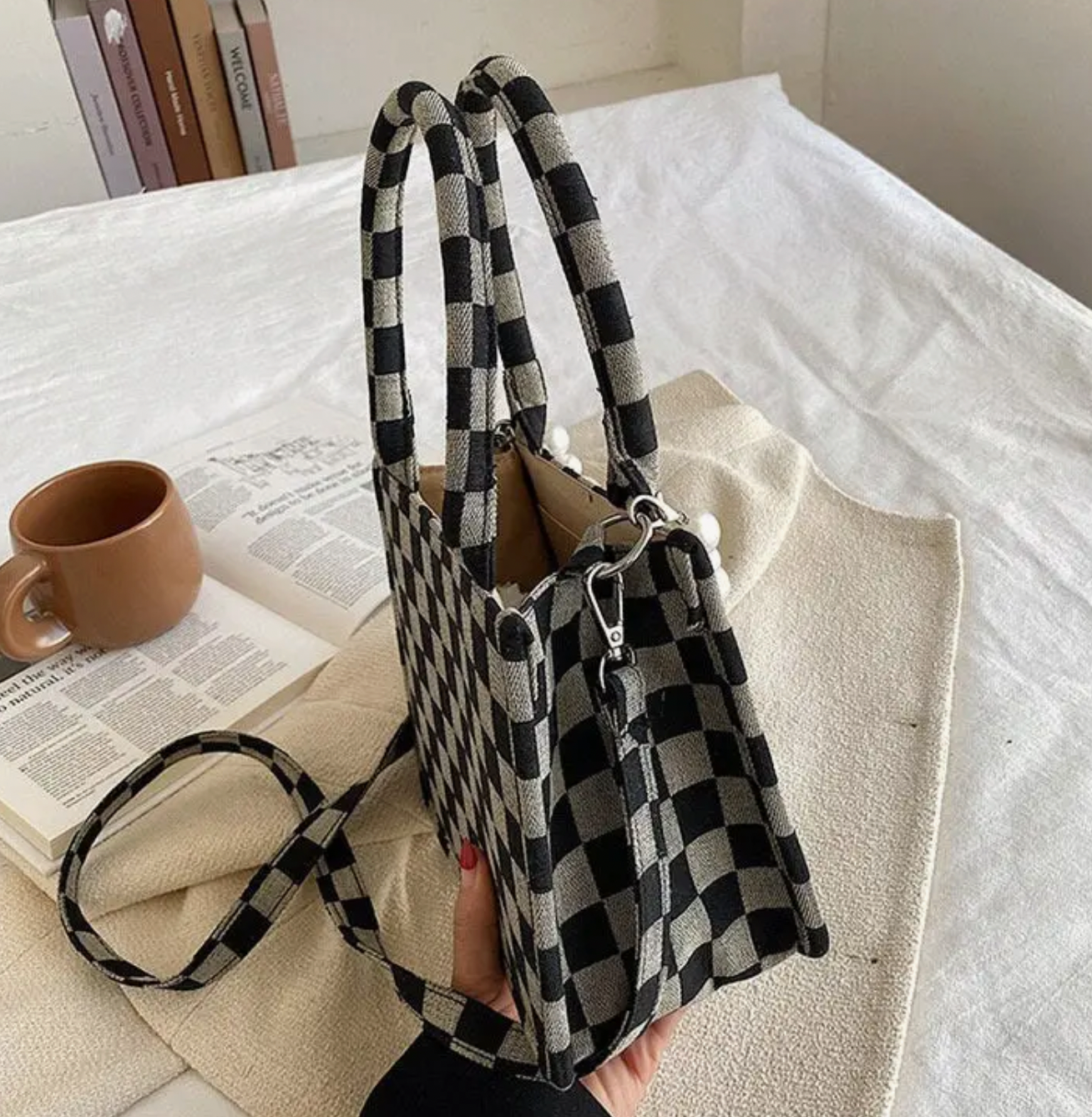 Checkered Medium Tote