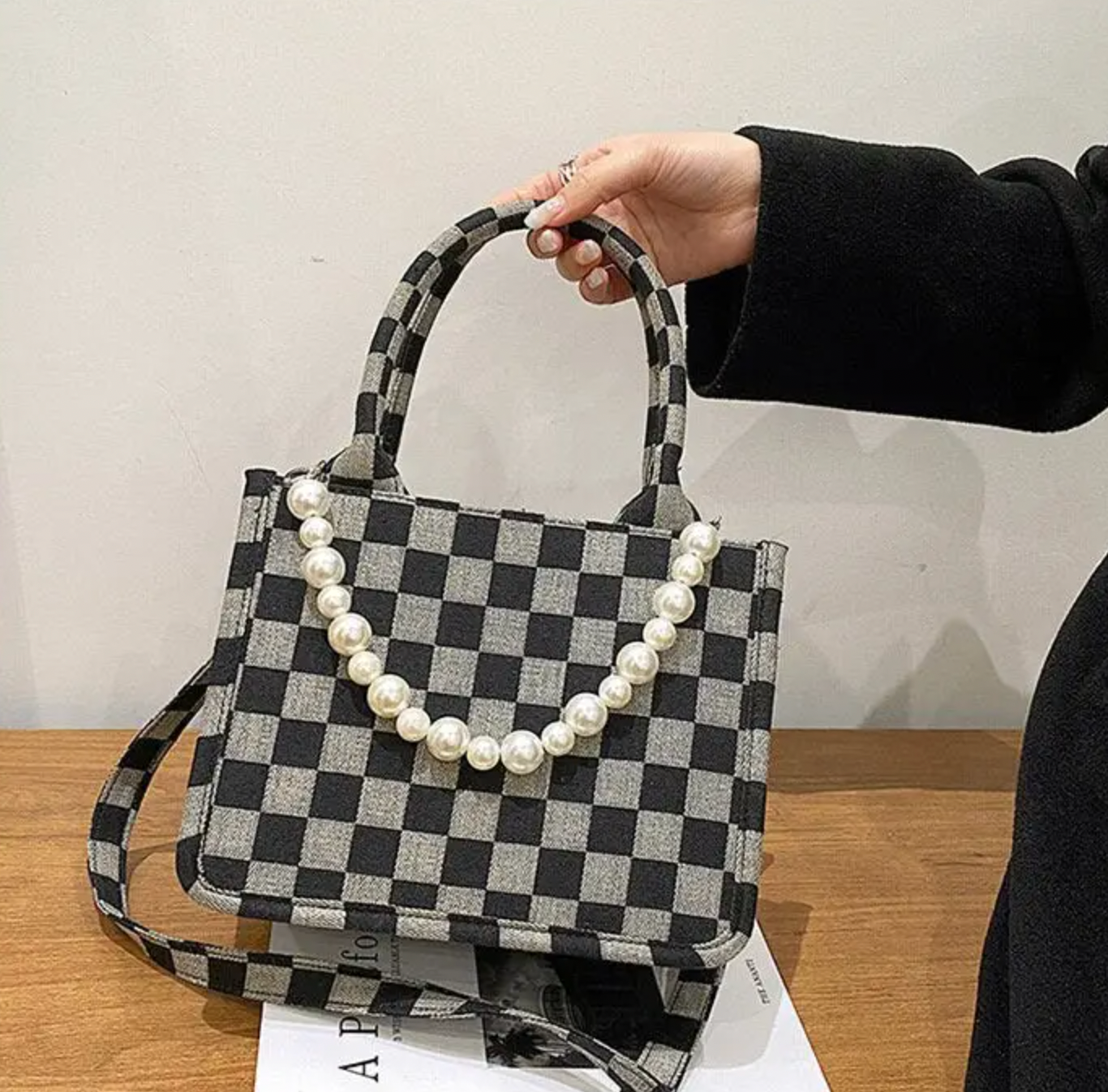 Checkered Medium Tote