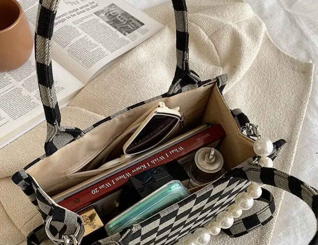 Checkered Medium Tote