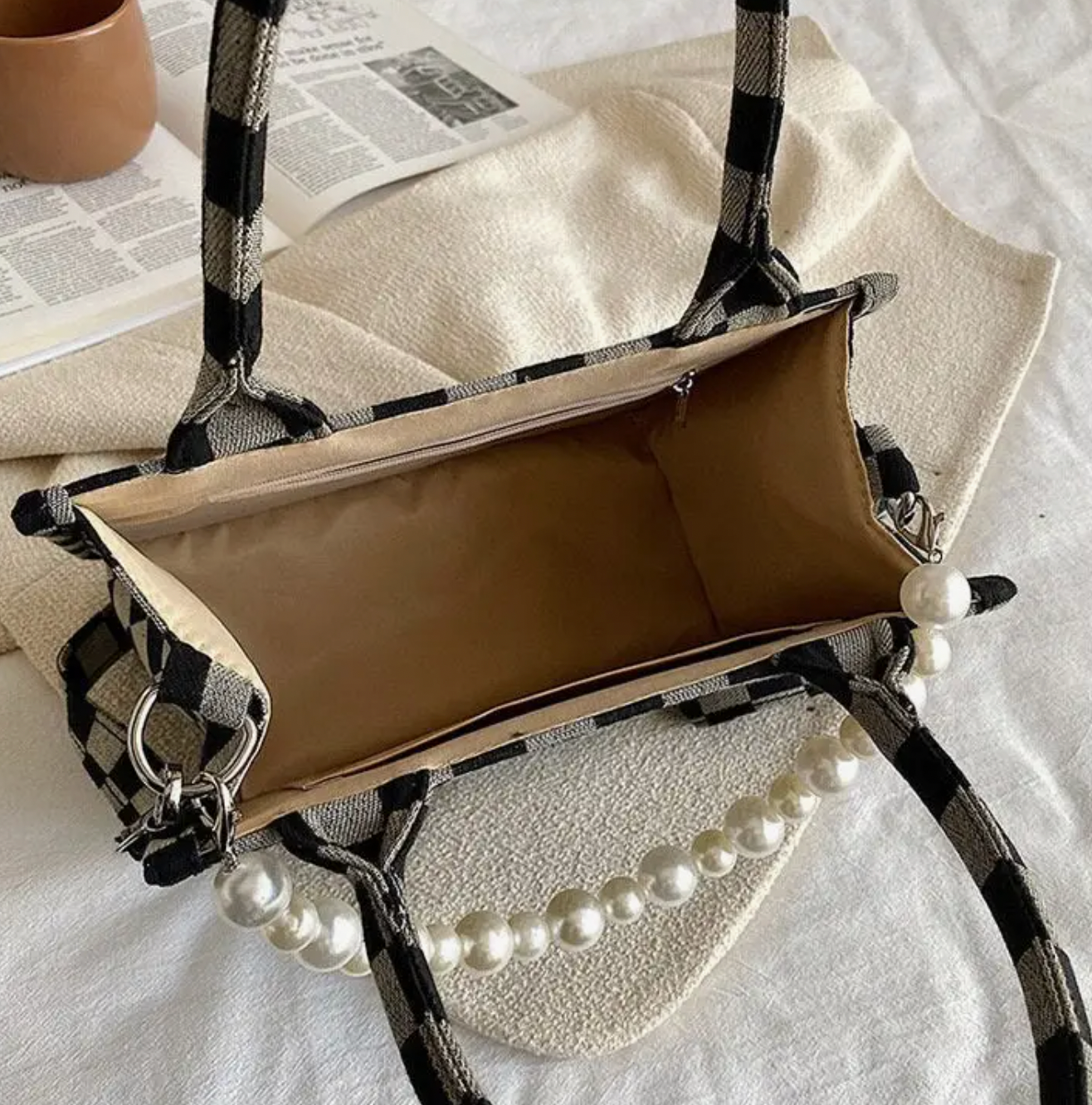 Checkered Medium Tote