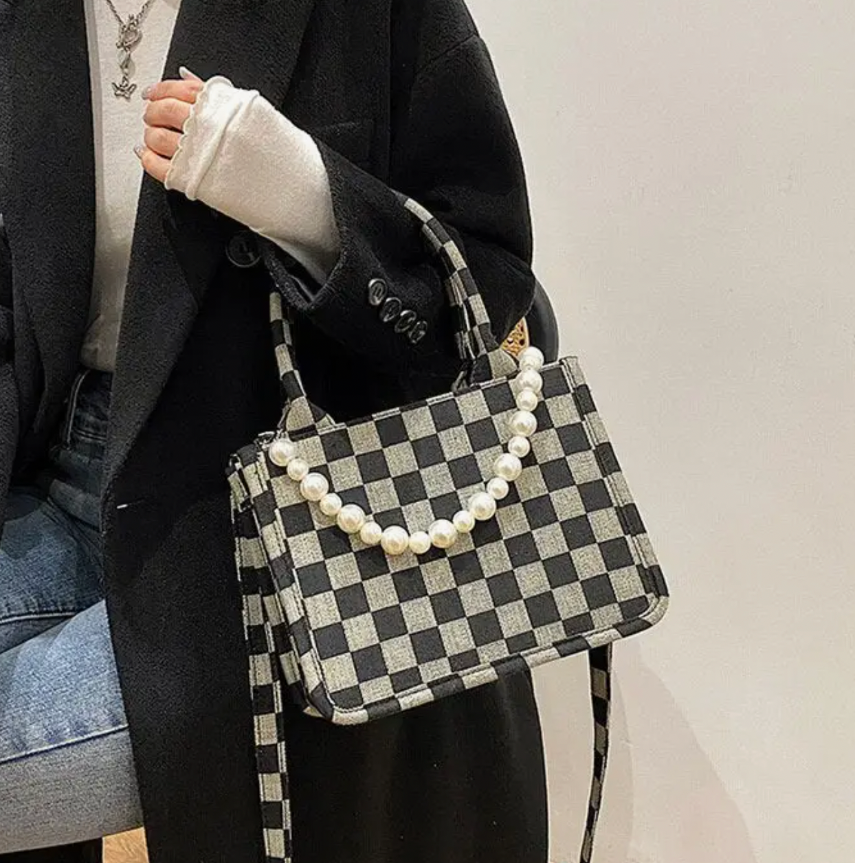 Checkered Medium Tote