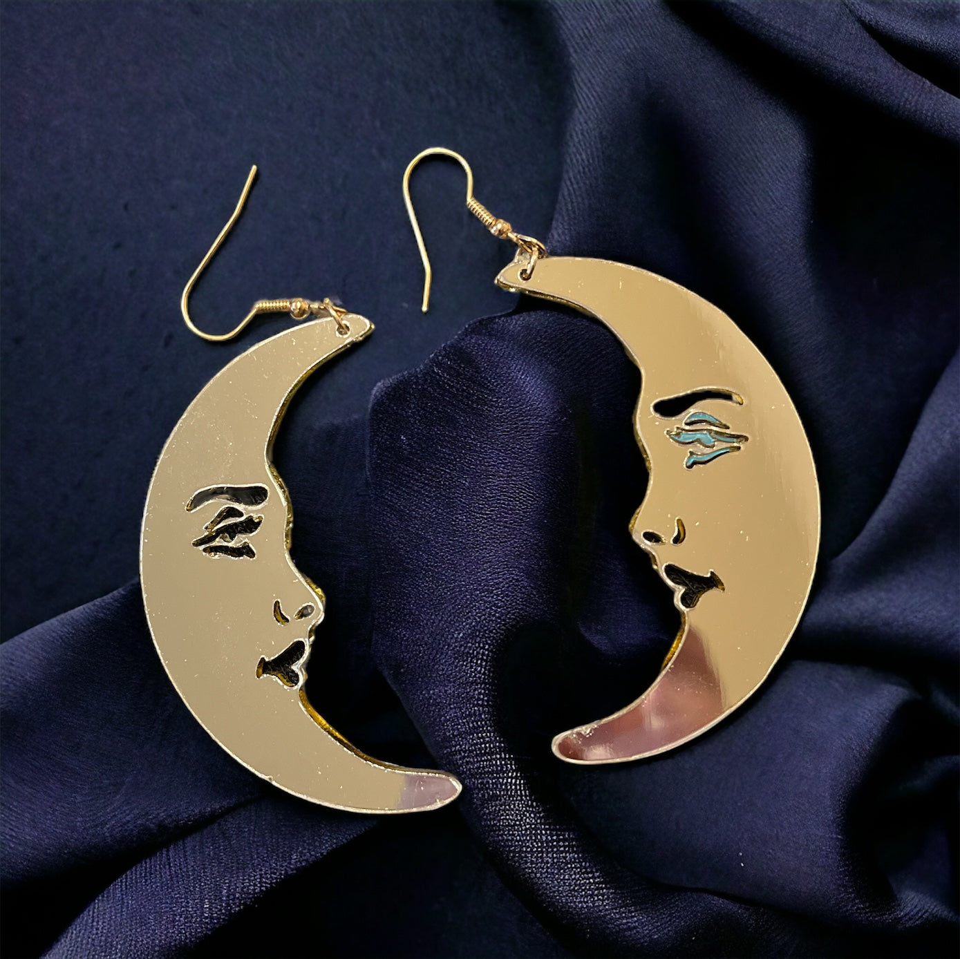Mirror Crescent Moon Earrings