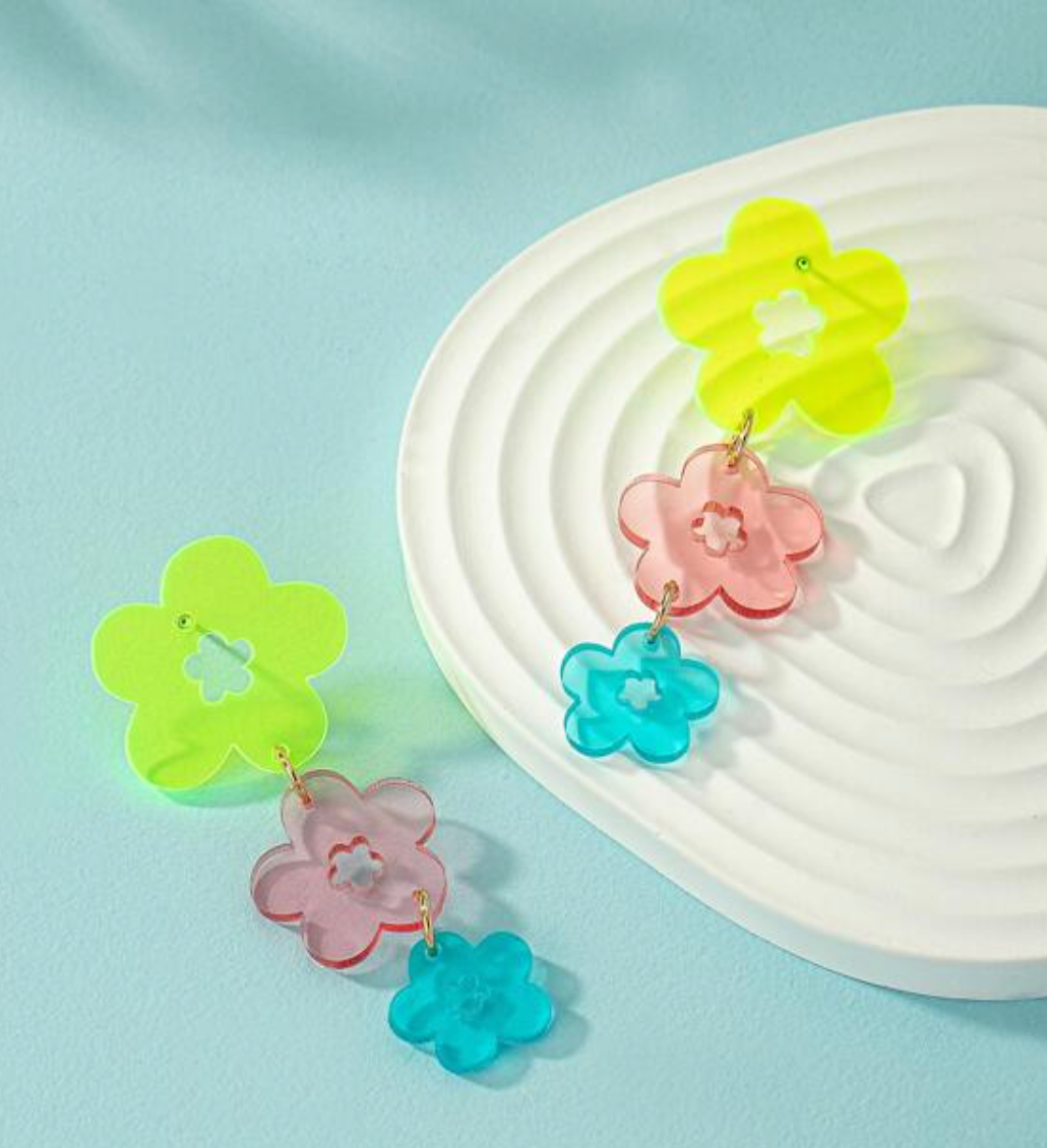 Retro Flower Drop Earrings
