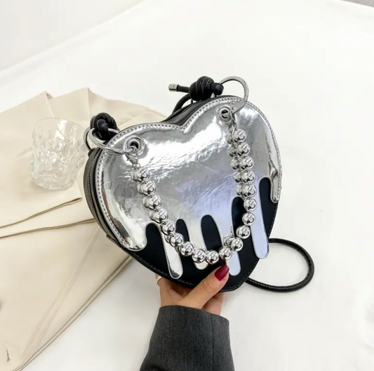 Melt My Heart Shoulder Purse Black